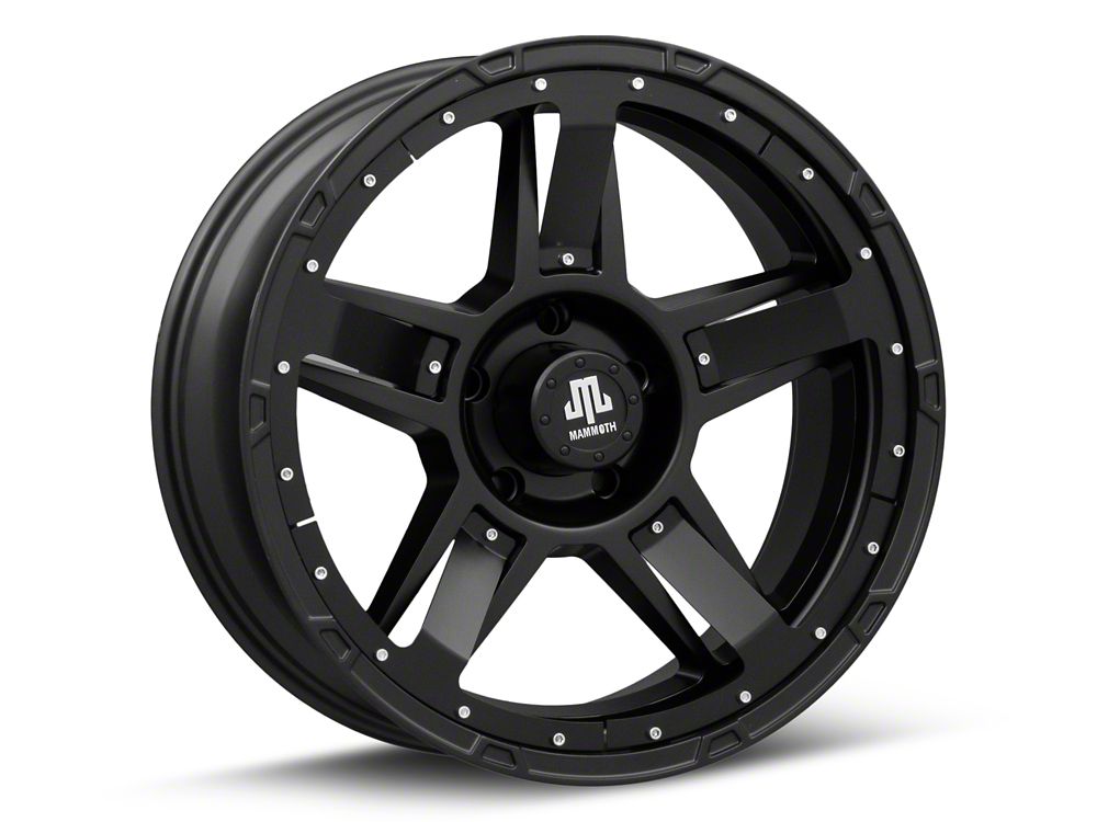 Mammoth Cliff Hanger Matte Black 5-Lug Wheel; 20x9; -6mm Offset (05-11 Dakota)