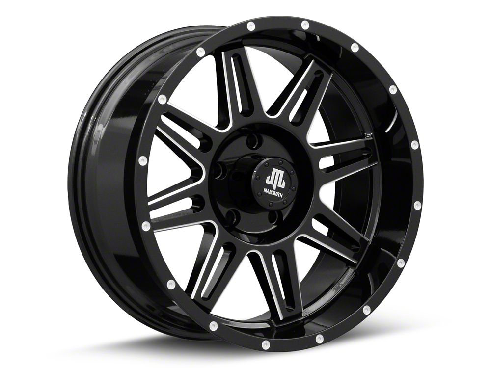 Mammoth Revolver Gloss Black Machined 5-Lug Wheel; 20x9; -6mm Offset (05-11 Dakota)