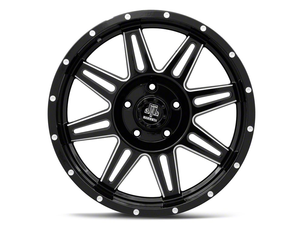 Mammoth Revolver Gloss Black Machined 5-Lug Wheel; 20x9; -6mm Offset (05-11 Dakota)