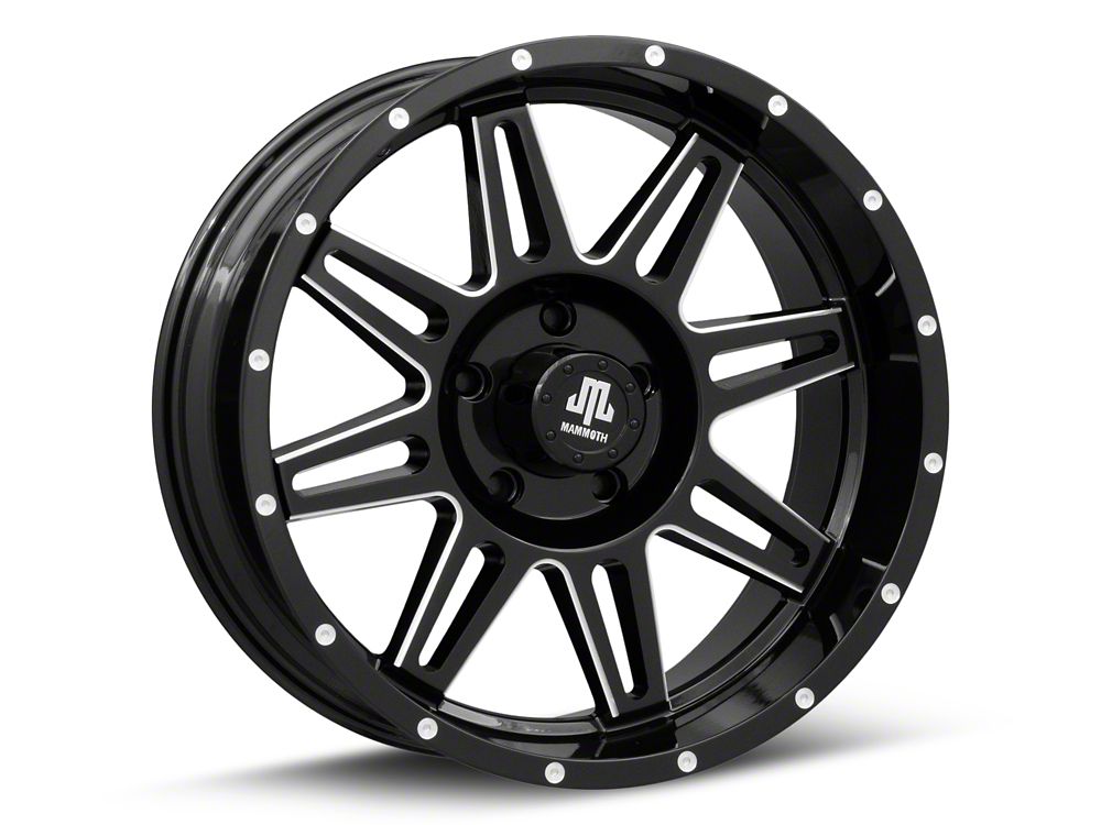 Mammoth Revolver Gloss Black Machined 5-Lug Wheel; 20x9; -6mm Offset (05-11 Dakota)