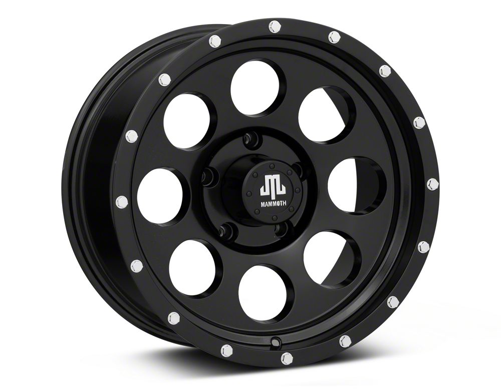 Mammoth 8 Aluminum Beadlock Satin Black 5-Lug Wheel; 17x9; -6mm Offset (05-11 Dakota)