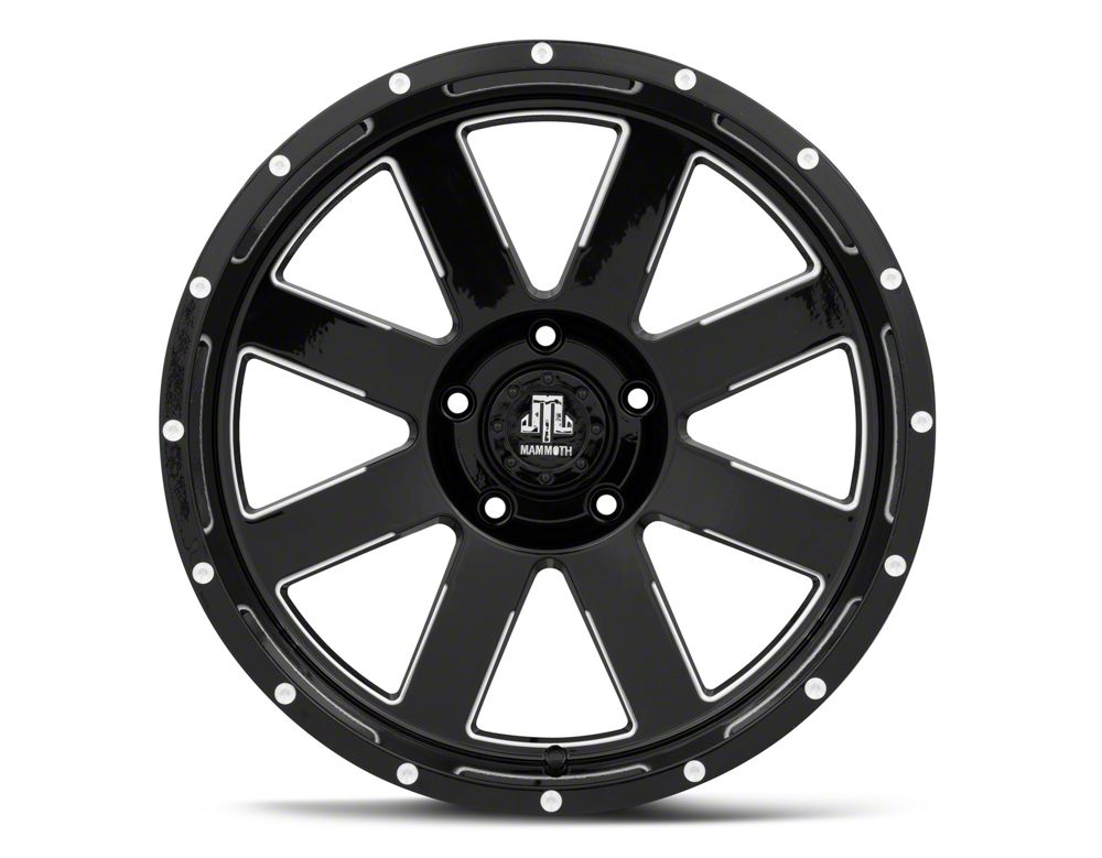 Mammoth Horde Beadlock Gloss Black Machined 5-Lug Wheel; 20x10; -24mm Offset (05-11 Dakota)