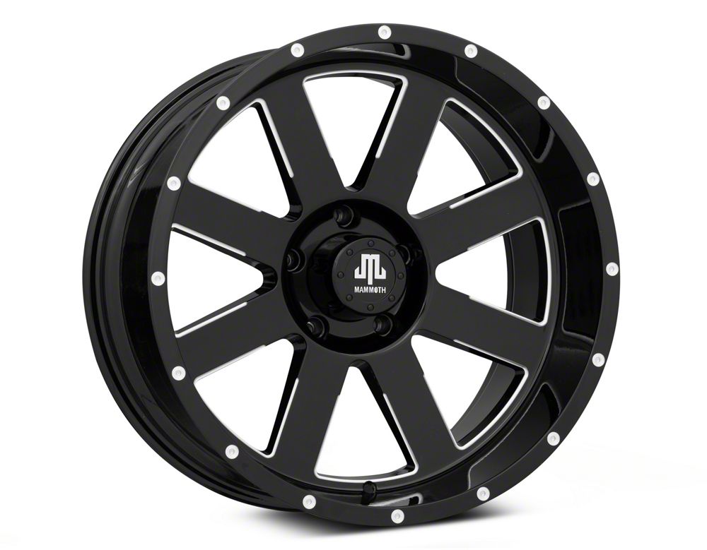 Mammoth Horde Beadlock Gloss Black Machined 5-Lug Wheel; 20x10; -24mm Offset (05-11 Dakota)