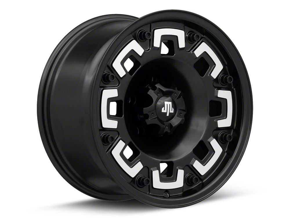 Mammoth Boss Satin Black Machined 5-Lug Wheel; 17x9; -6mm Offset (05-11 Dakota)