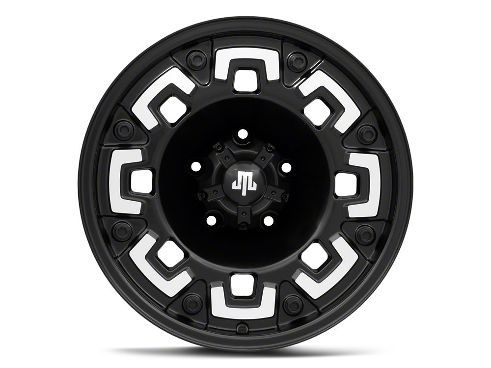 Mammoth Boss Satin Black Machined 5-Lug Wheel; 17x9; -6mm Offset (05-11 Dakota)