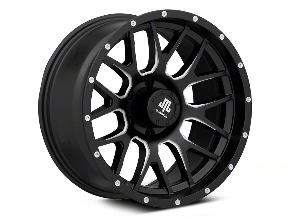 Mammoth Beadlock Mesh Matte Black Machined 6-Lug Wheel; 18x9; -12mm Offset (22-25 Bronco Raptor)