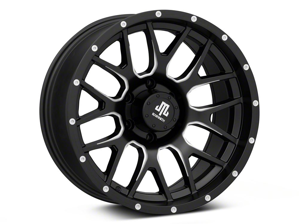 Mammoth Beadlock Mesh Matte Black Machined 6-Lug Wheel; 18x9; -12mm Offset (22-25 Bronco Raptor)