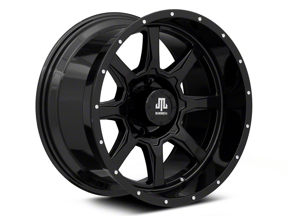 Mammoth High Roller Gloss Black 6-Lug Wheel; 18x10; -24mm Offset (22-25 Bronco Raptor)