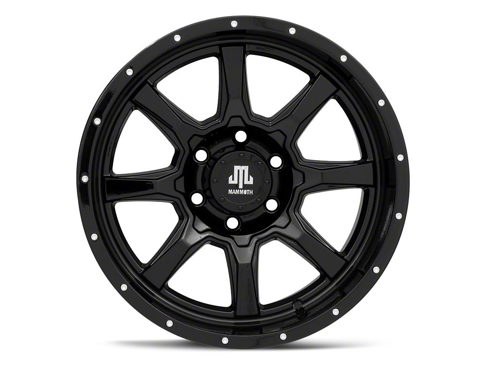 Mammoth High Roller Gloss Black 6-Lug Wheel; 18x10; -24mm Offset (22-25 Bronco Raptor)