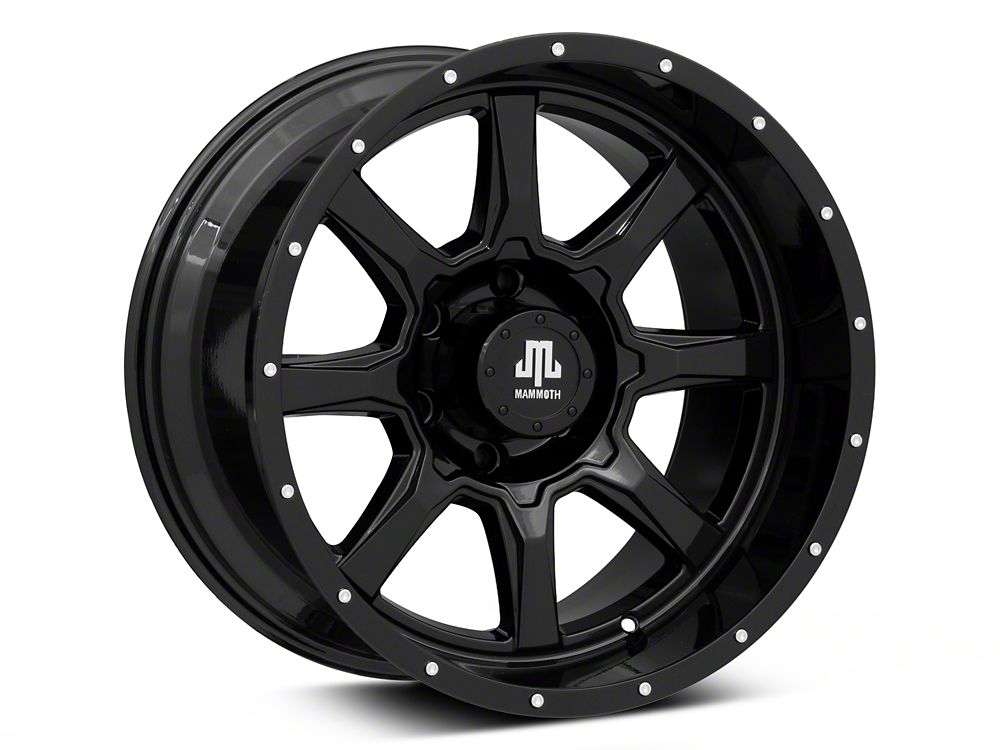 Mammoth High Roller Gloss Black 6-Lug Wheel; 18x10; -24mm Offset (22-25 Bronco Raptor)