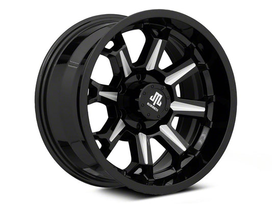 Mammoth Impulse Gloss Black Machined 6-Lug Wheel; 17x9; -12mm Offset (22-25 Bronco Raptor)
