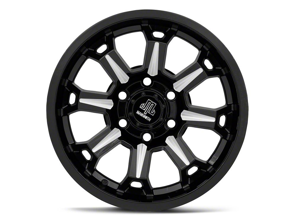 Mammoth Impulse Gloss Black Machined 6-Lug Wheel; 17x9; -12mm Offset (22-25 Bronco Raptor)