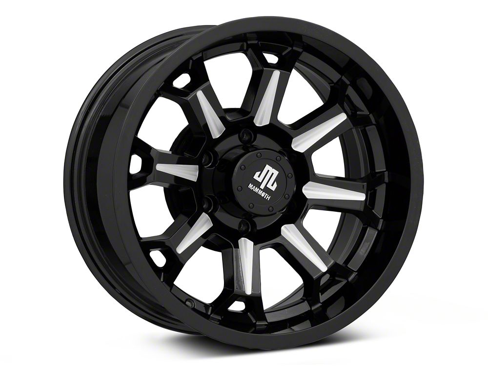 Mammoth Impulse Gloss Black Machined 6-Lug Wheel; 17x9; -12mm Offset (22-25 Bronco Raptor)