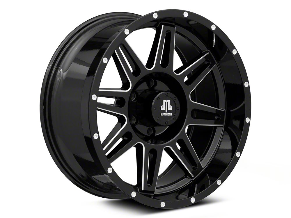 Mammoth Revolver Gloss Black Machined 6-Lug Wheel; 20x9.5; -6mm Offset (22-25 Bronco Raptor)