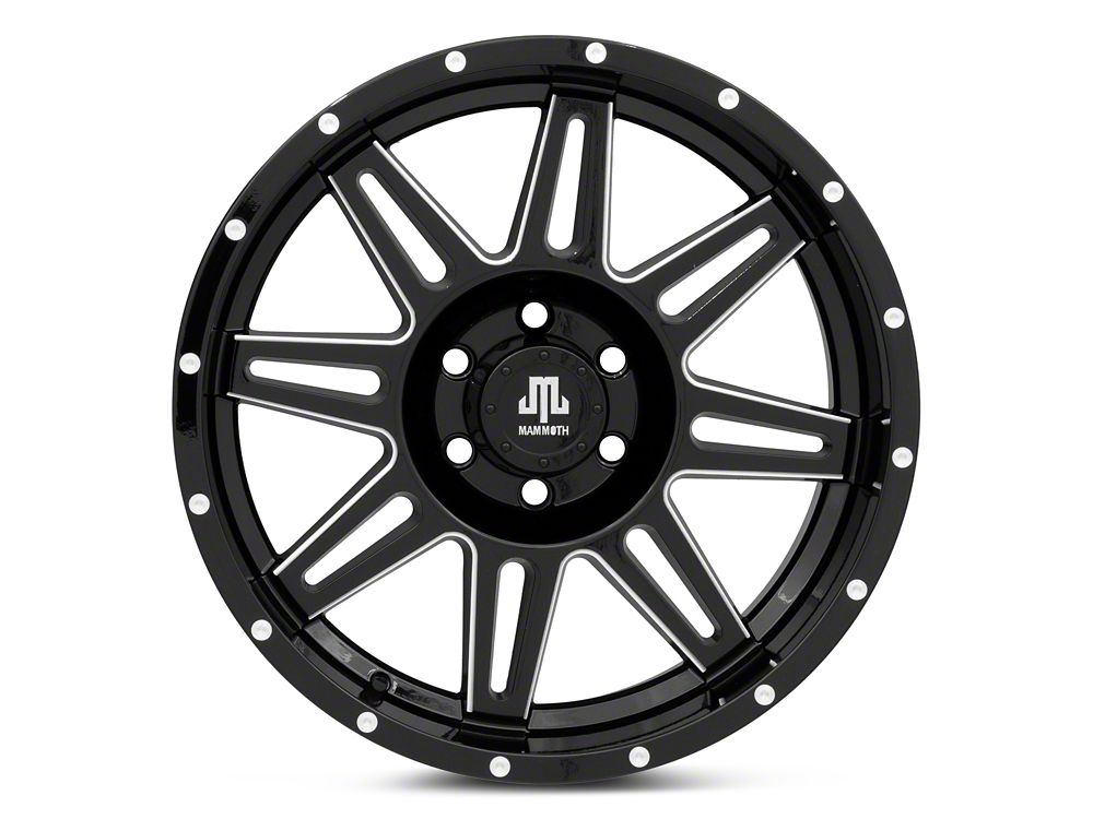 Mammoth Revolver Gloss Black Machined 6-Lug Wheel; 20x9.5; -6mm Offset (22-25 Bronco Raptor)