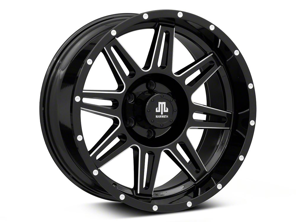 Mammoth Revolver Gloss Black Machined 6-Lug Wheel; 20x9.5; -6mm Offset (22-25 Bronco Raptor)
