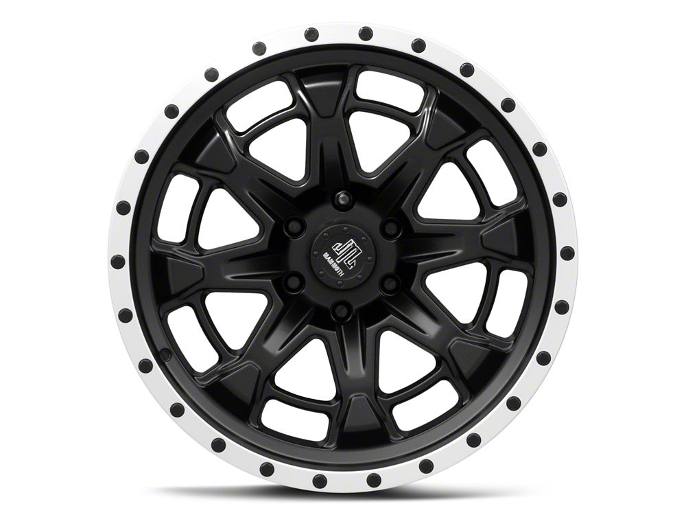 Mammoth Split 16 Beadlock Satin Black with Polished Lip 6-Lug Wheel; 20x9; -6mm Offset (22-25 Bronco Raptor)