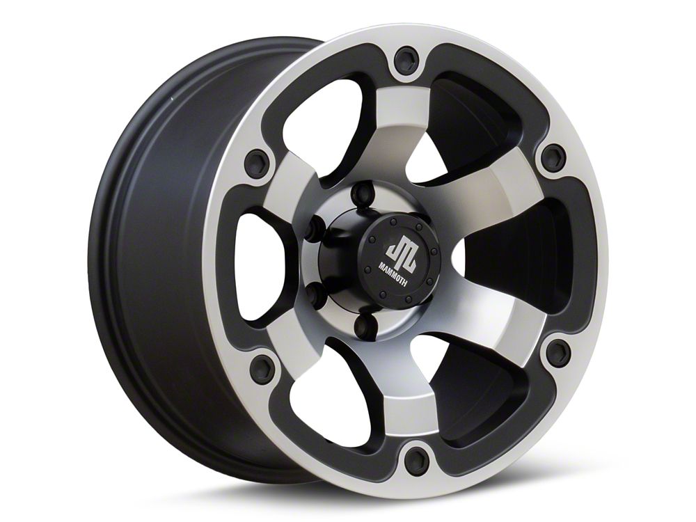 Mammoth Rogue Matte Black Machined 6-Lug Wheel; 17x9; -6mm Offset (22-25 Bronco Raptor)