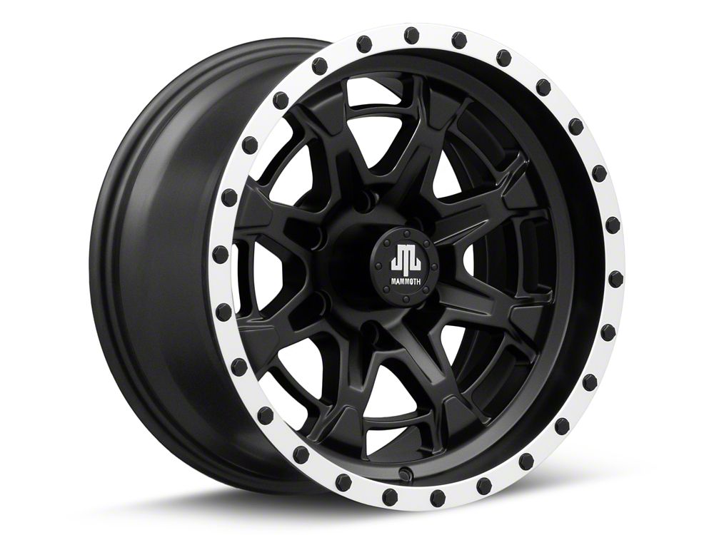 Mammoth Split 16 Beadlock Satin Black with Polished Lip 6-Lug Wheel; 17x9; -6mm Offset (22-25 Bronco Raptor)