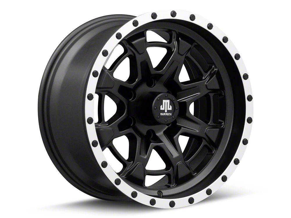 Mammoth Split 16 Beadlock Satin Black with Polished Lip 6-Lug Wheel; 18x9; -6mm Offset (22-25 Bronco Raptor)