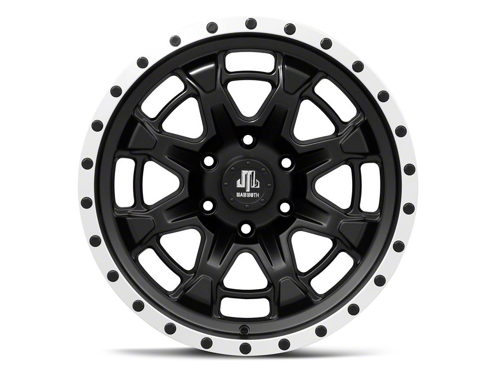 Mammoth Split 16 Beadlock Satin Black with Polished Lip 6-Lug Wheel; 18x9; -6mm Offset (22-25 Bronco Raptor)