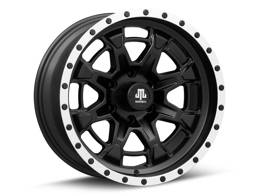 Mammoth Split 16 Beadlock Satin Black with Polished Lip 6-Lug Wheel; 18x9; -6mm Offset (22-25 Bronco Raptor)