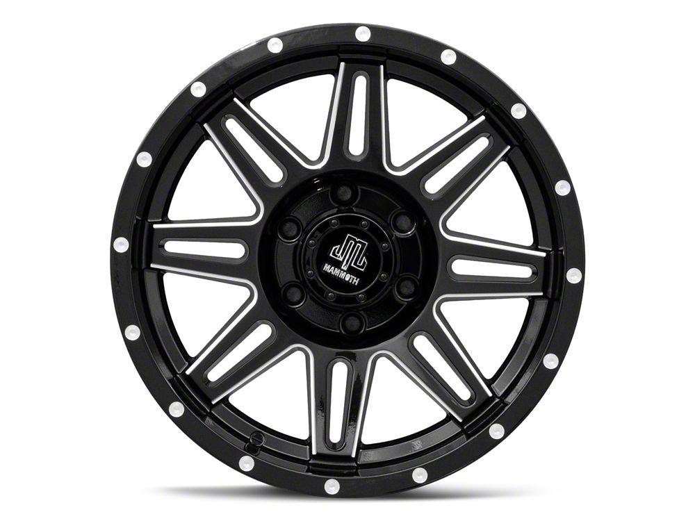 Mammoth Revolver Gloss Black Machined 6-Lug Wheel; 17x9; -6mm Offset (22-25 Bronco Raptor)