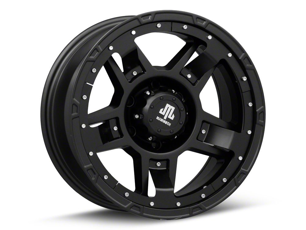 Mammoth Cliff Hanger Matte Black 6-Lug Wheel; 17x8.5; 0mm Offset (24-25 Ranger)