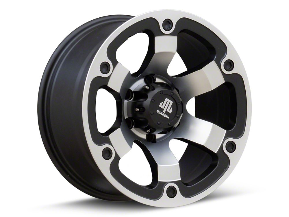 Mammoth Rogue Matte Black Machined 6-Lug Wheel; 17x8.5; 0mm Offset (24-25 Ranger)
