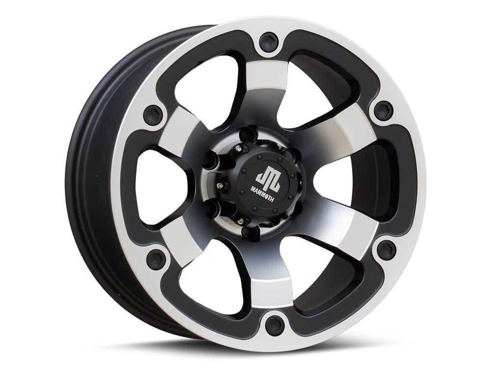 Mammoth Rogue Matte Black Machined 6-Lug Wheel; 17x8.5; 0mm Offset (24-25 Ranger)