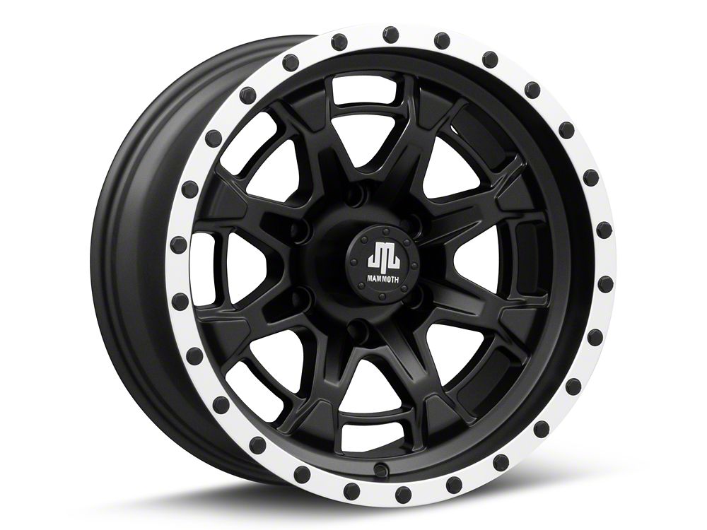 Mammoth Split 16 Beadlock Satin Black with Polished Lip 6-Lug Wheel; 17x9; -6mm Offset (23-25 Canyon)