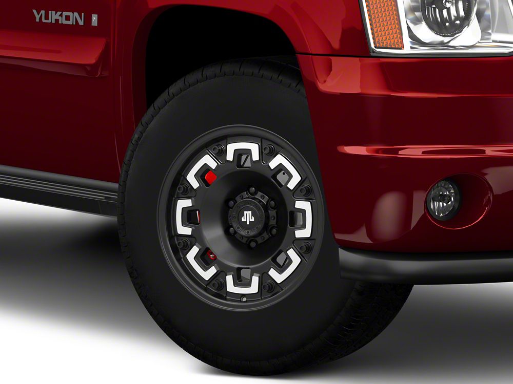 Mammoth Boss Satin Black Machined 6-Lug Wheel; 17x9; -6mm Offset (07-14 Yukon)
