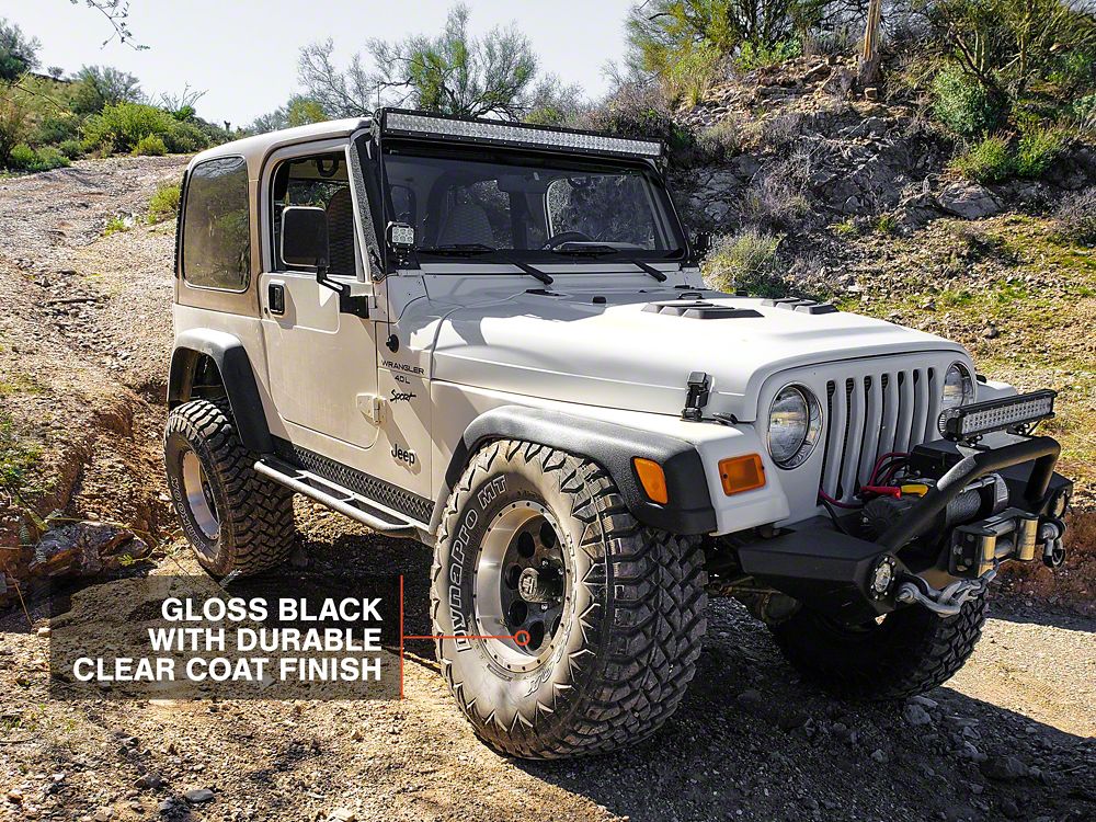 Mammoth 8 Simulated Beadlock Style Black Wheel; 15x8; -19mm Offset (97-06 Jeep Wrangler TJ)