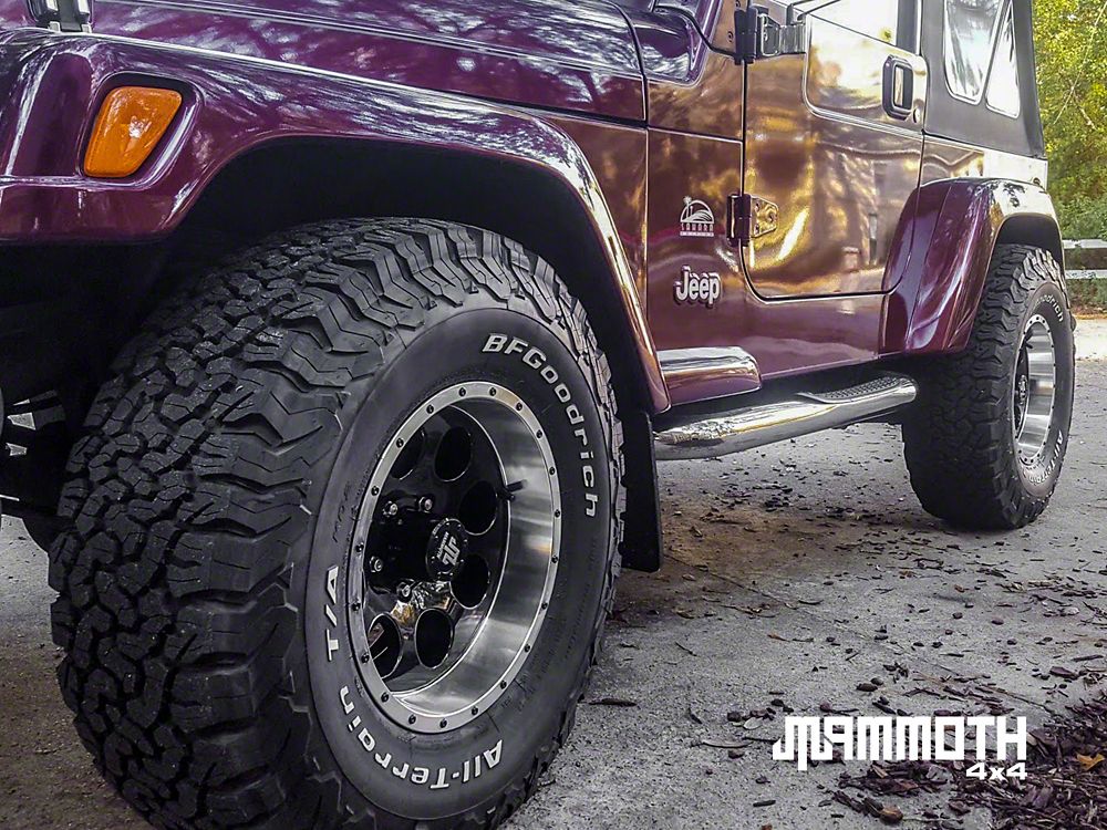 Mammoth 8 Simulated Beadlock Style Black Wheel; 15x8; -19mm Offset (97-06 Jeep Wrangler TJ)