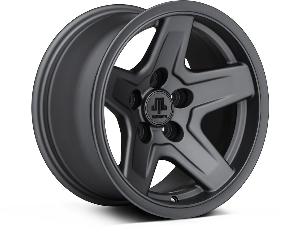 Mammoth Boulder Charcoal Wheel; 15x8; -19mm Offset (87-95 Jeep Wrangler YJ)