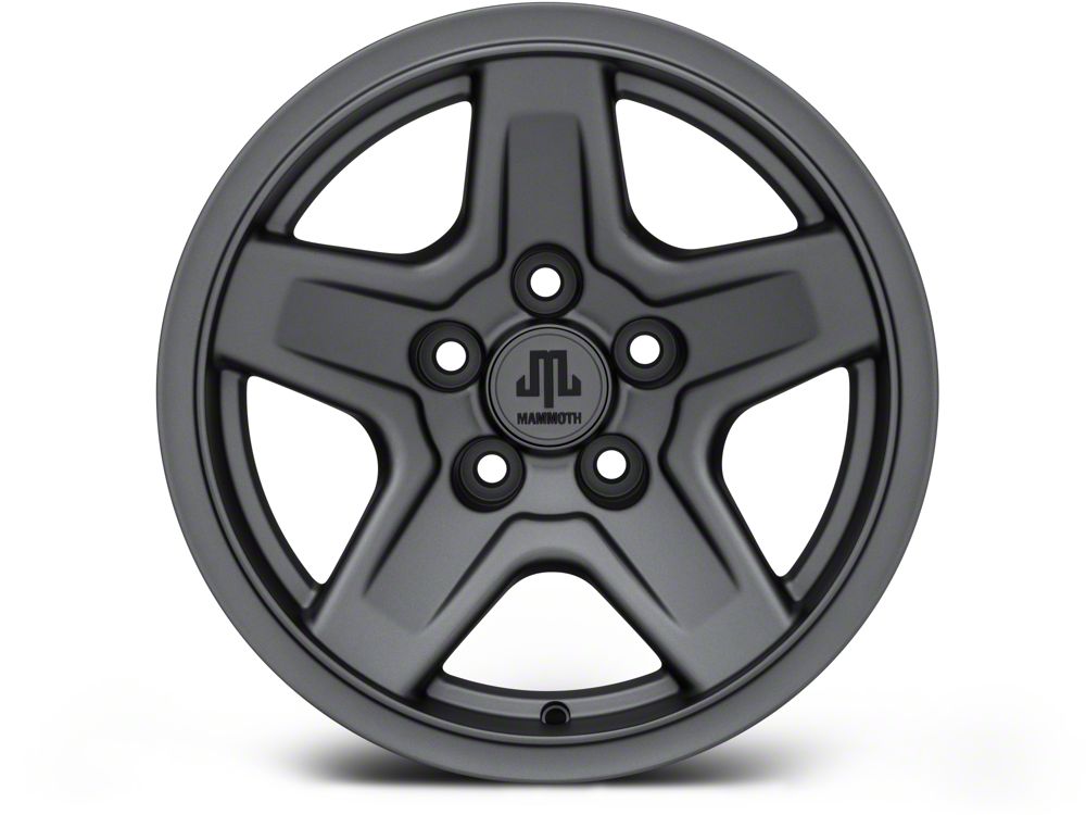 Mammoth Boulder Charcoal Wheel; 15x8; -19mm Offset (97-06 Jeep Wrangler TJ)