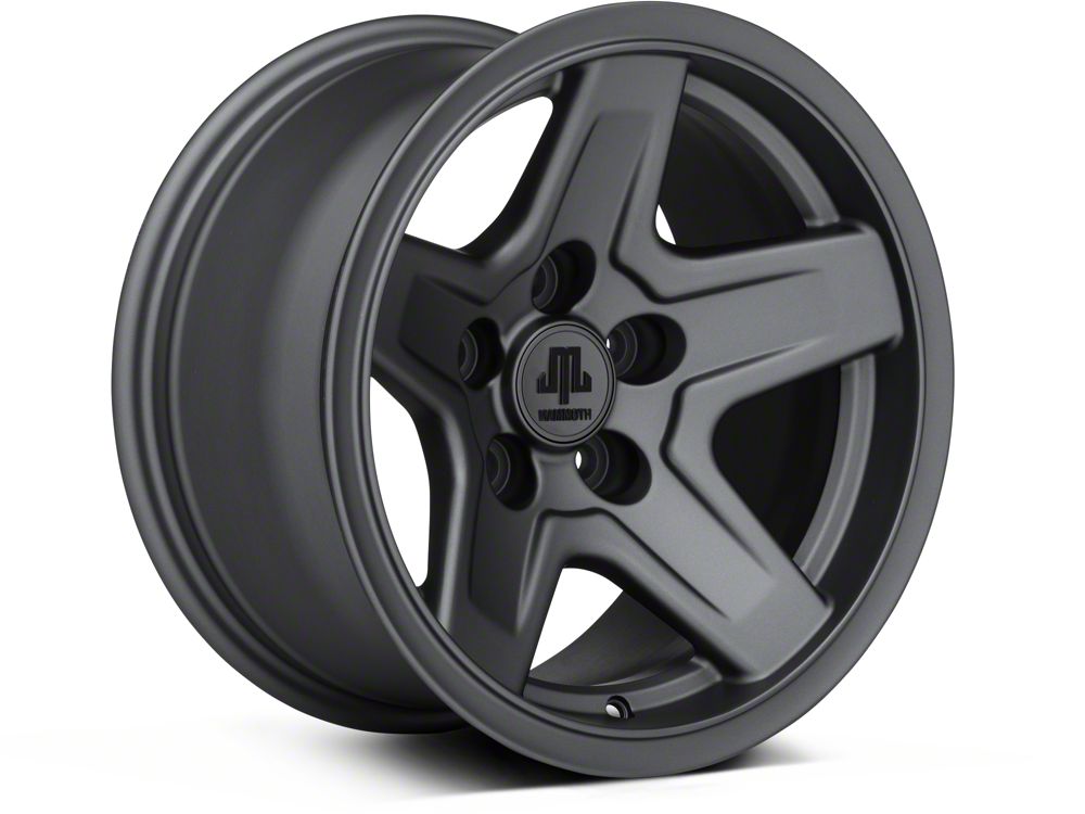 Mammoth Boulder Charcoal Wheel; 15x8; -19mm Offset (97-06 Jeep Wrangler TJ)