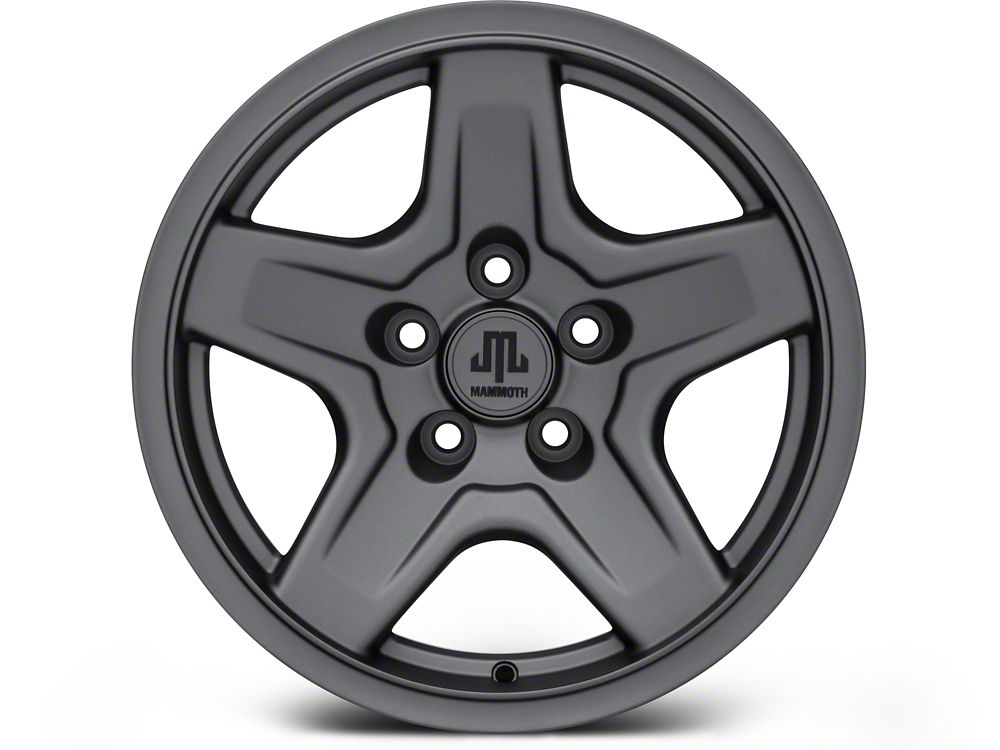 Mammoth Boulder Charcoal Wheel; 16x8; 0mm Offset (87-95 Jeep Wrangler YJ)