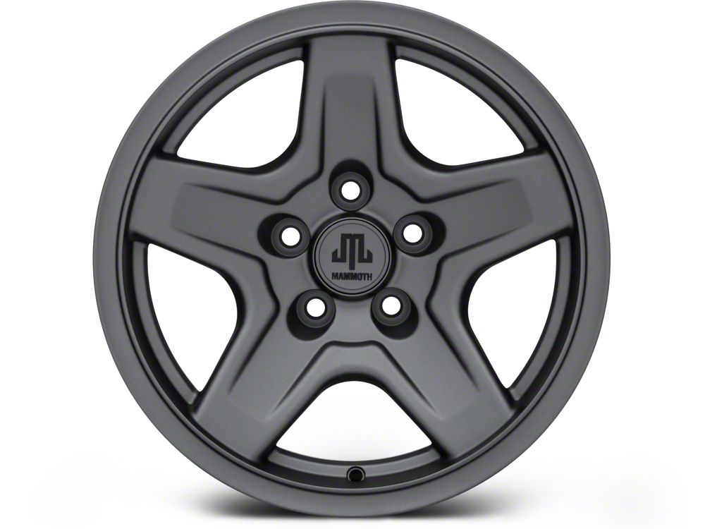 Mammoth Boulder Charcoal Wheel; 16x8; 0mm Offset (97-06 Jeep Wrangler TJ)