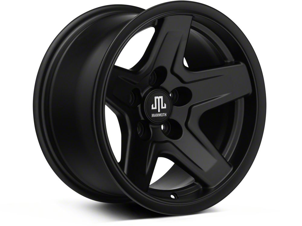 Mammoth Boulder Matte Black Wheel; 15x8; -19mm Offset (97-06 Jeep Wrangler TJ)