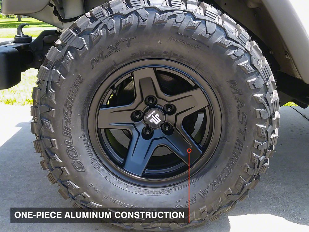 Mammoth Boulder Matte Black Wheel; 15x8; -19mm Offset (97-06 Jeep Wrangler TJ)