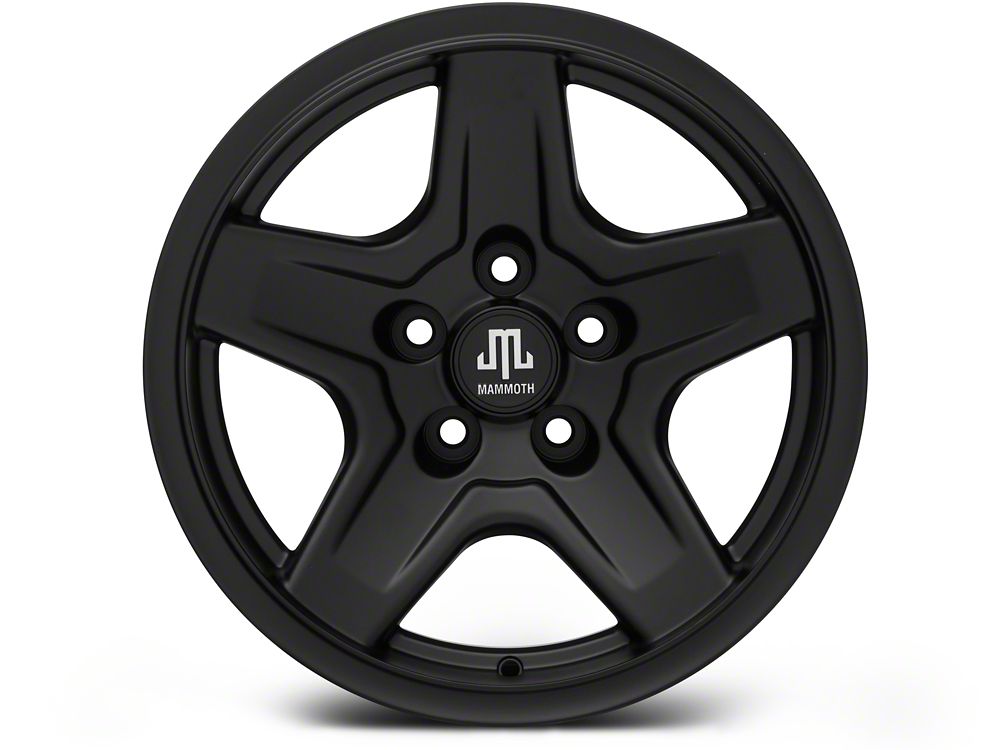 Mammoth Boulder Black Wheel; 16x8; 0mm Offset (87-95 Jeep Wrangler YJ)