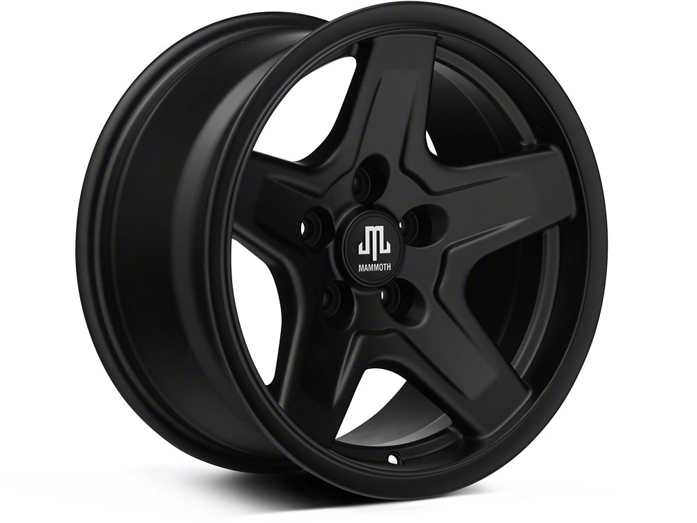 Mammoth Boulder Black Wheel; 16x8; 0mm Offset (87-95 Jeep Wrangler YJ)