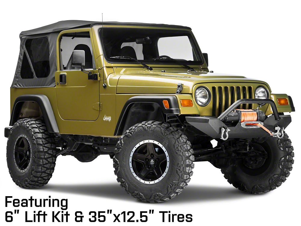 Mammoth Boulder Simulated Beadlock Style Black Wheel; 16x8; 0mm Offset (97-06 Jeep Wrangler TJ)