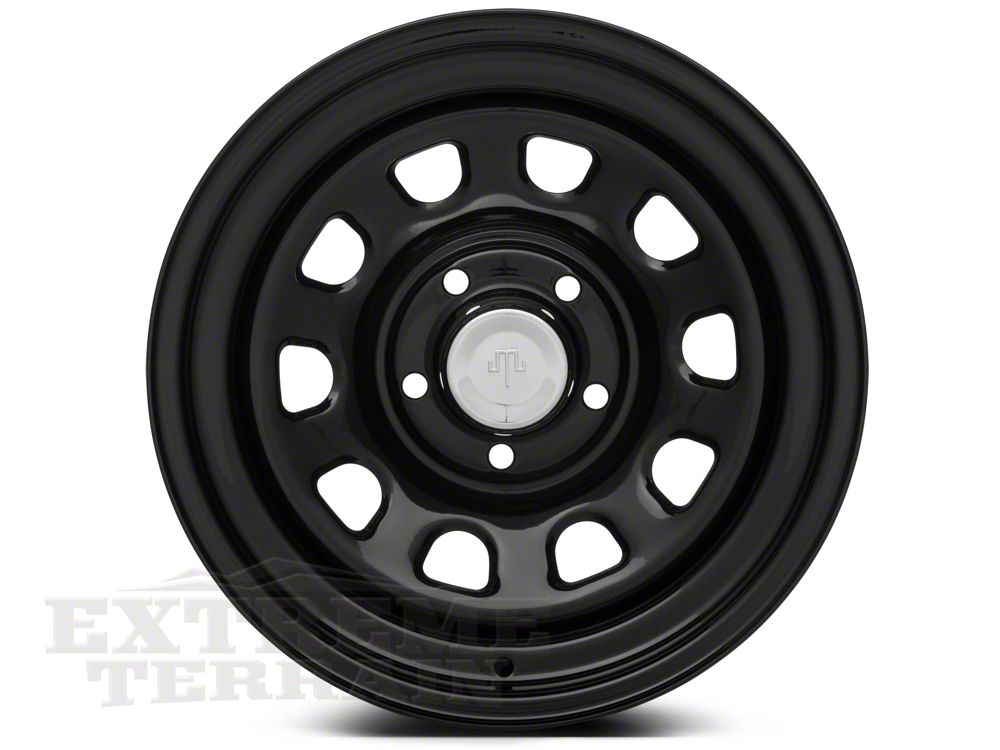 Mammoth D Window Black Steel Wheel; 15x8; -19mm Offset (87-95 Jeep Wrangler YJ)