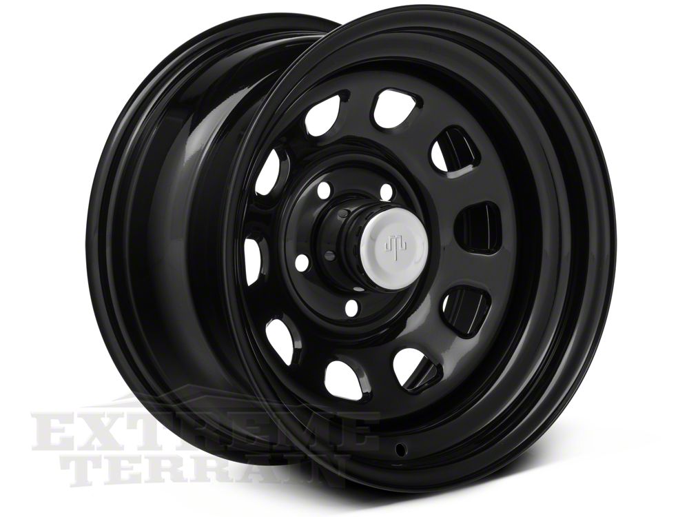 Mammoth D Window Black Steel Wheel; 15x8; -19mm Offset (87-95 Jeep Wrangler YJ)