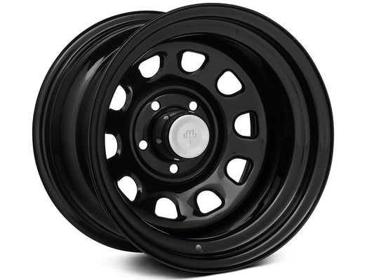 Mammoth D Window Black Steel Wheel; 15x10; -45mm Offset (87-95 Jeep Wrangler YJ)