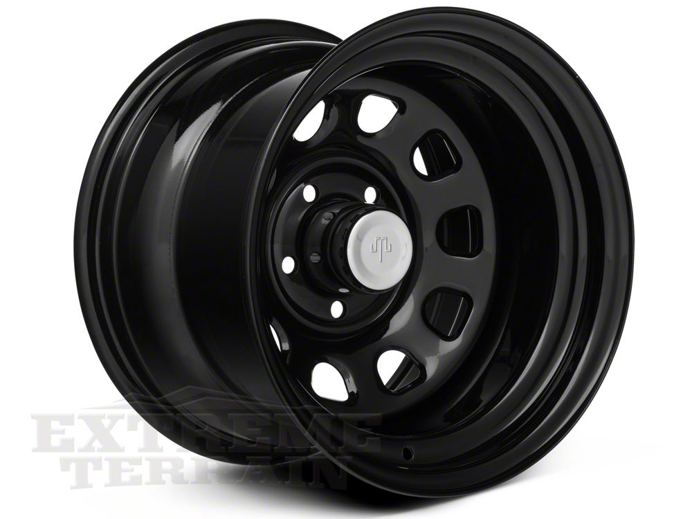 Mammoth D Window Black Steel Wheel; 15x10; -45mm Offset (87-95 Jeep Wrangler YJ)