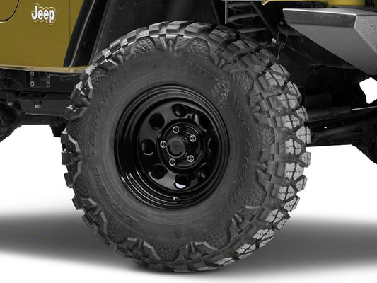 Mammoth 8 Black Steel Wheel; 15x8; -19mm Offset (97-06 Jeep Wrangler TJ)