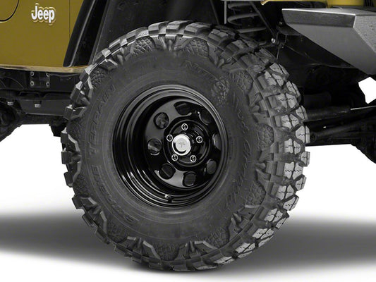 Mammoth 8 Black Steel Wheel; 15x10; -45mm Offset (97-06 Jeep Wrangler TJ)